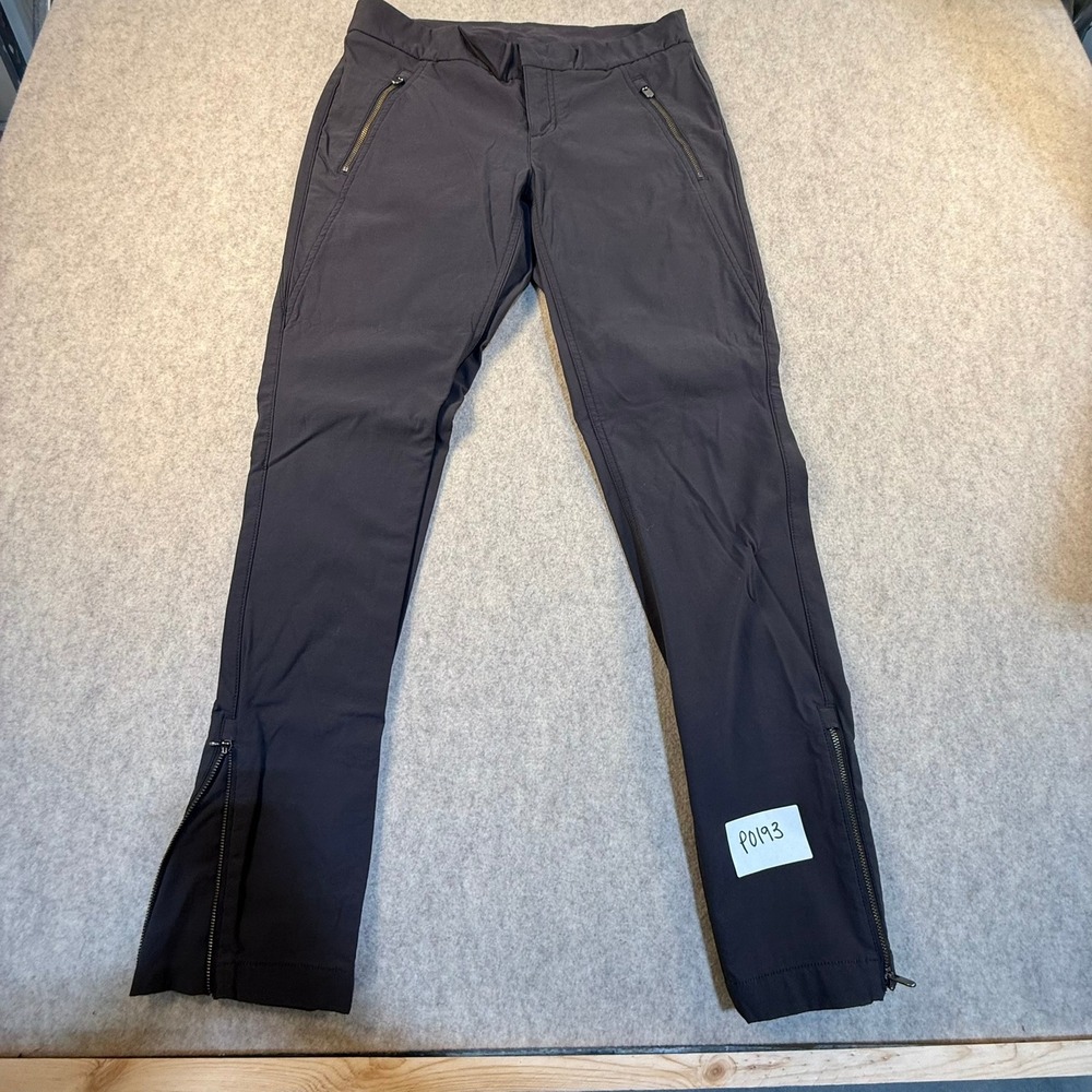 Athleta Womens Gray Ankle Zip Slim Leg Tech Pants Zipper Pockets Gray Size 4